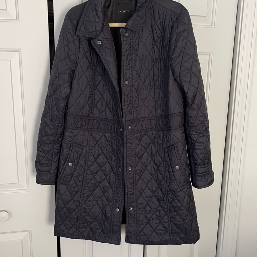 talbots car coat - black size extra large -